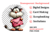 Whimsical Valentine Cats Clipart, an Illustration by Dream Creation (Thumbnail 8 of 8)