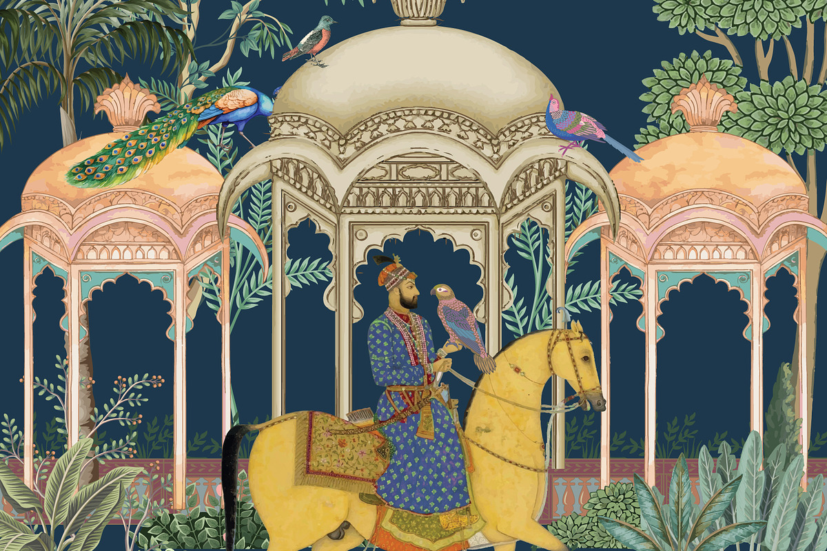 Mughal Royal Garden Illustration, a Decorative Illustration by Mughal Wallpaper (Photo 1 of 5)