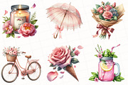 Watercolor Romantic Summer Clipart, an Illustration by OK Design (Thumbnail 4 of 5)