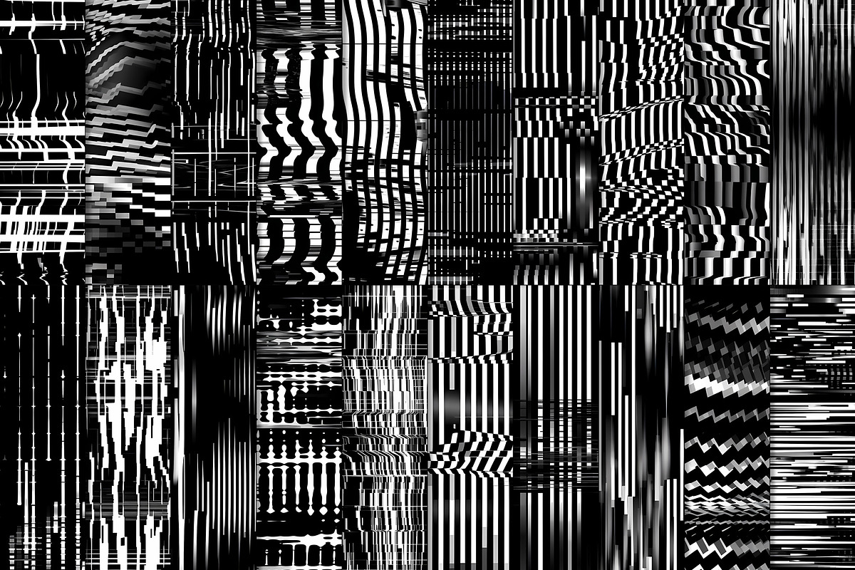 20 Seamless Broken B/W TV Patterns, a Pattern Graphic by Nordic Design (Photo 4 of 9)