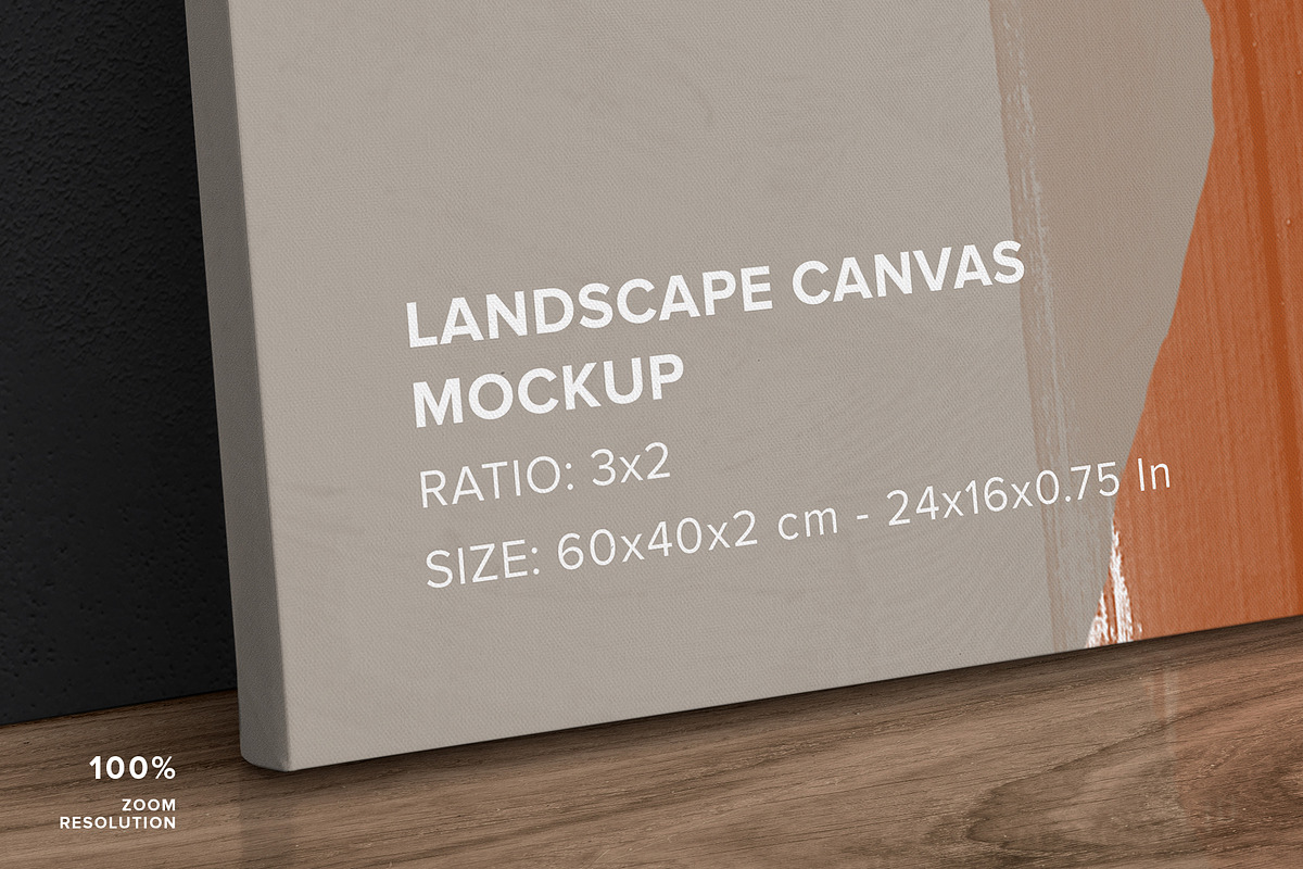 Landscape Canvas Ratio 3x2 Mockup, a Print Template by Mockups by Carlos Viloria (Photo 4 of 4)