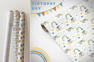 Birthday Boy Clipart & Pattern