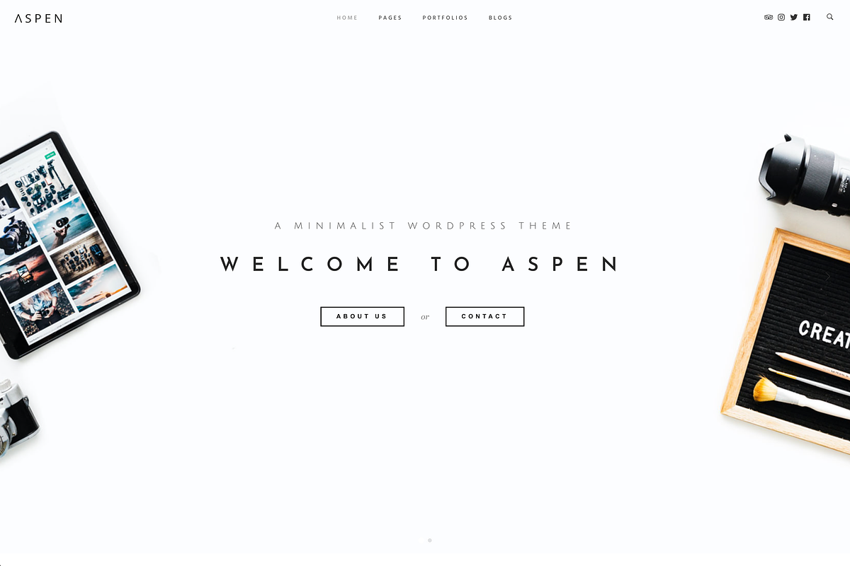 Aspen - Minimalist WordPress Theme, a WordPress Template by treethemes (Photo 3 of 13)