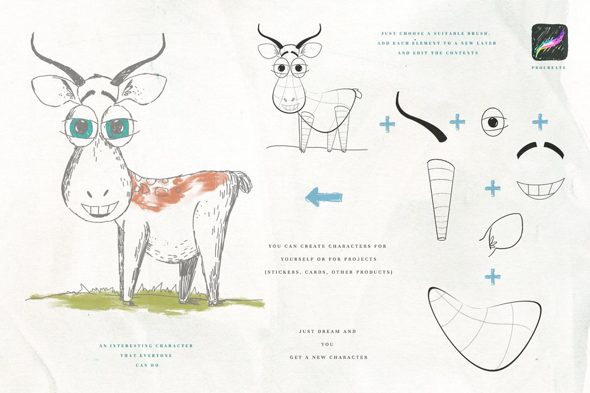 Character Design Brush for Procreate, a Brush Add-On by Spasibenko Art (Photo 2 of 5)