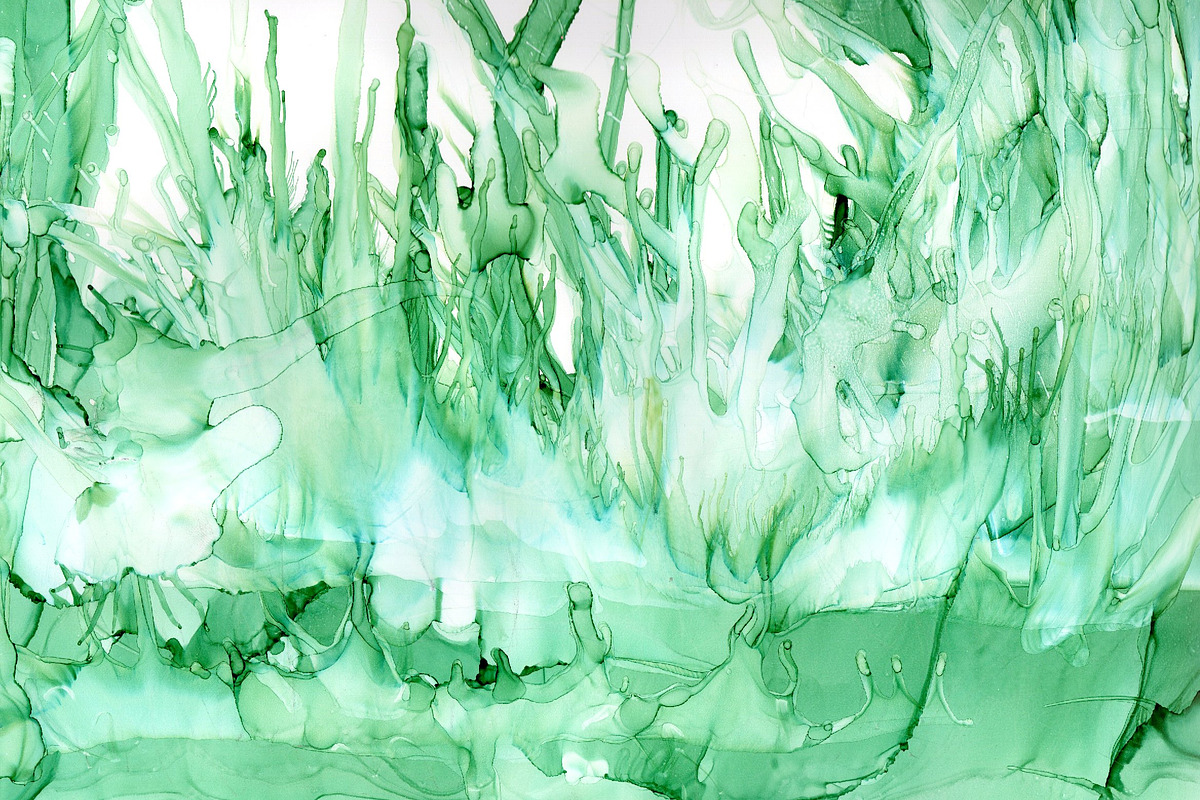 A painting with green and white colo, a Photo by zsofiapeto (Photo 1 of 2)