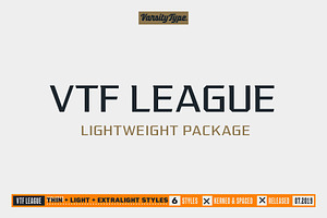VTF League – Lightweight Package, a Sans Serif Font by VarsityType®