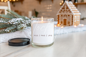 Christmas Gingerbread Candle Mockup, a Product Mockup by TatiMockup