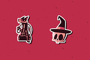 Retro Halloween Sticker Set, a Templates & Theme by studiogstock (Thumbnail 4 of 5)