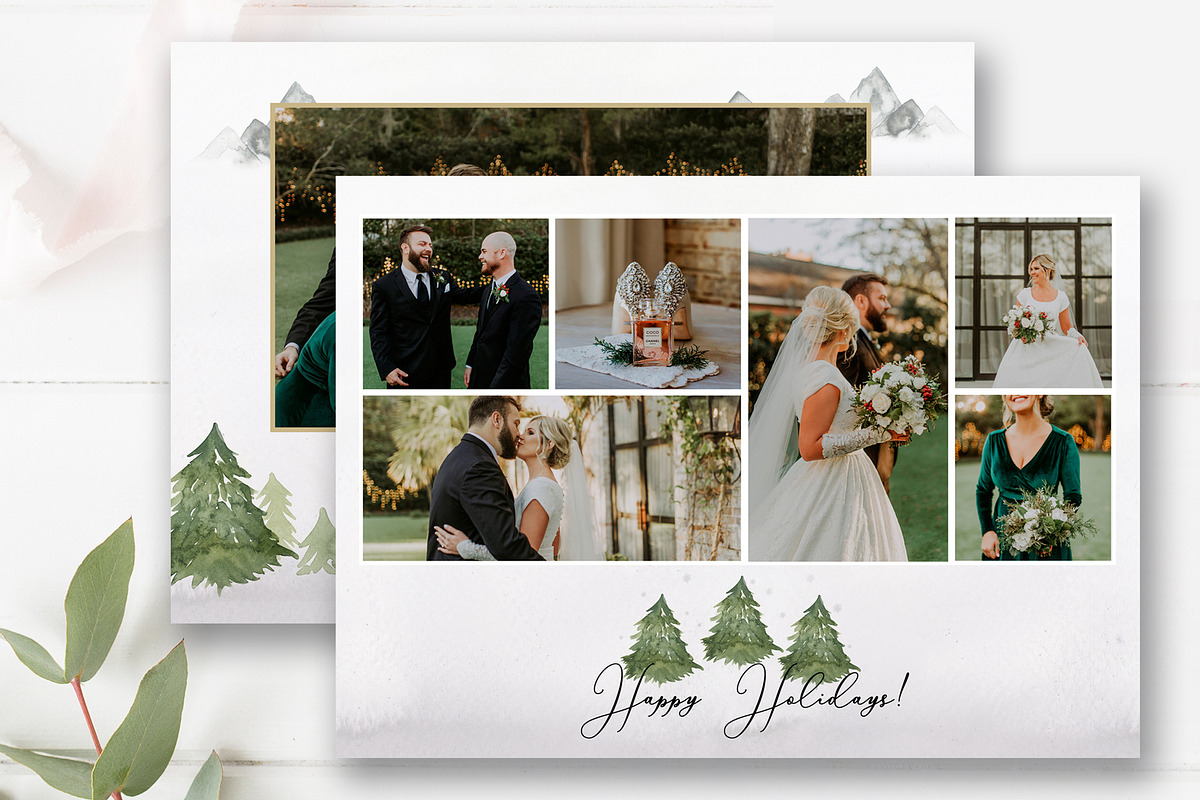 Pine Tree Christmas Photo Card PSD, a Card Template by By Stephanie Design (Photo 5 of 5)