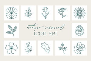 Nature-Inspired Icon Set, an Icon by craftedbyaubrey