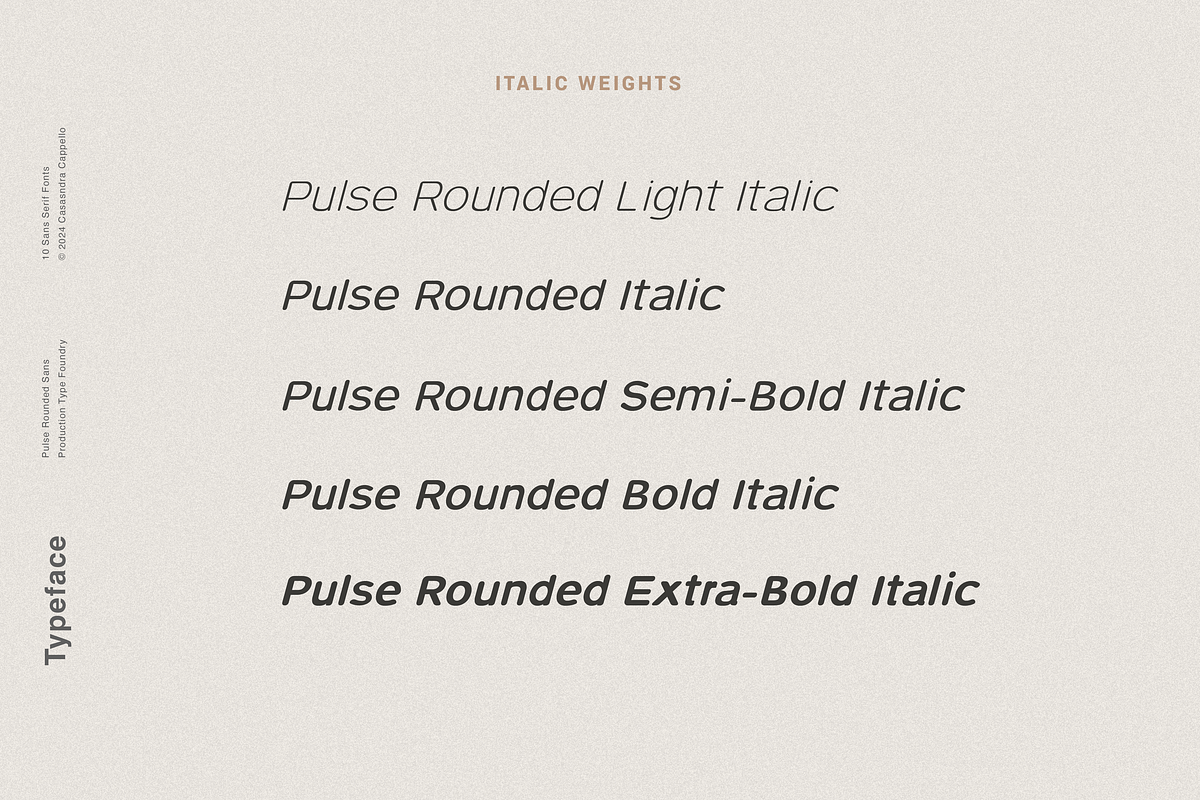 Pulse Rounded - A Modern Typeface, a Sans Serif Font by Cassandra Cappello (Photo 4 of 10)