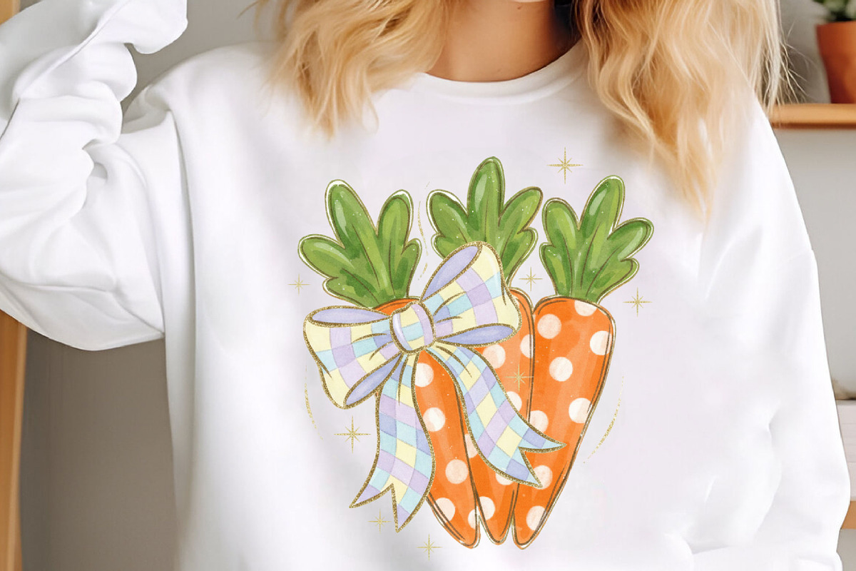 Glitter Coquette Easter Carrots Png, an Illustration by Designking (Photo 1 of 6)