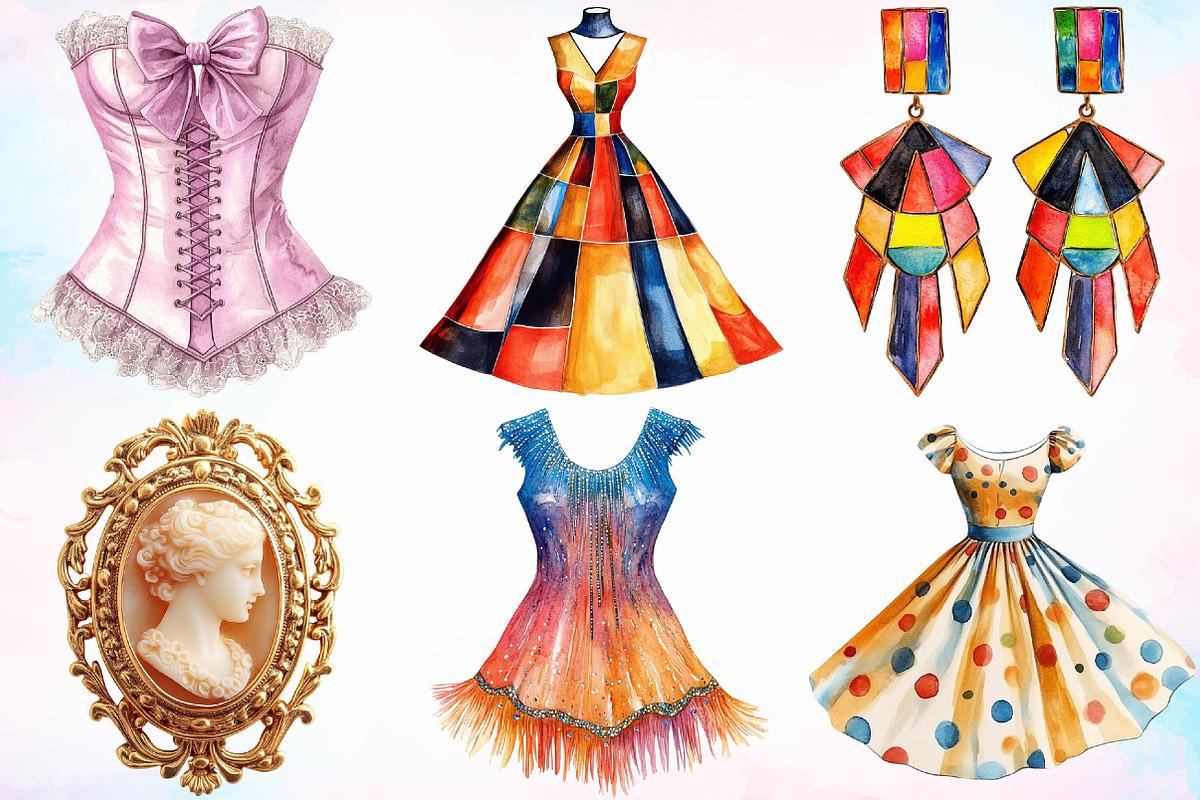 Vintage Fashion Women's Clipart PNG, a Seasonal Illustration by Canvas Craft (Photo 3 of 3)