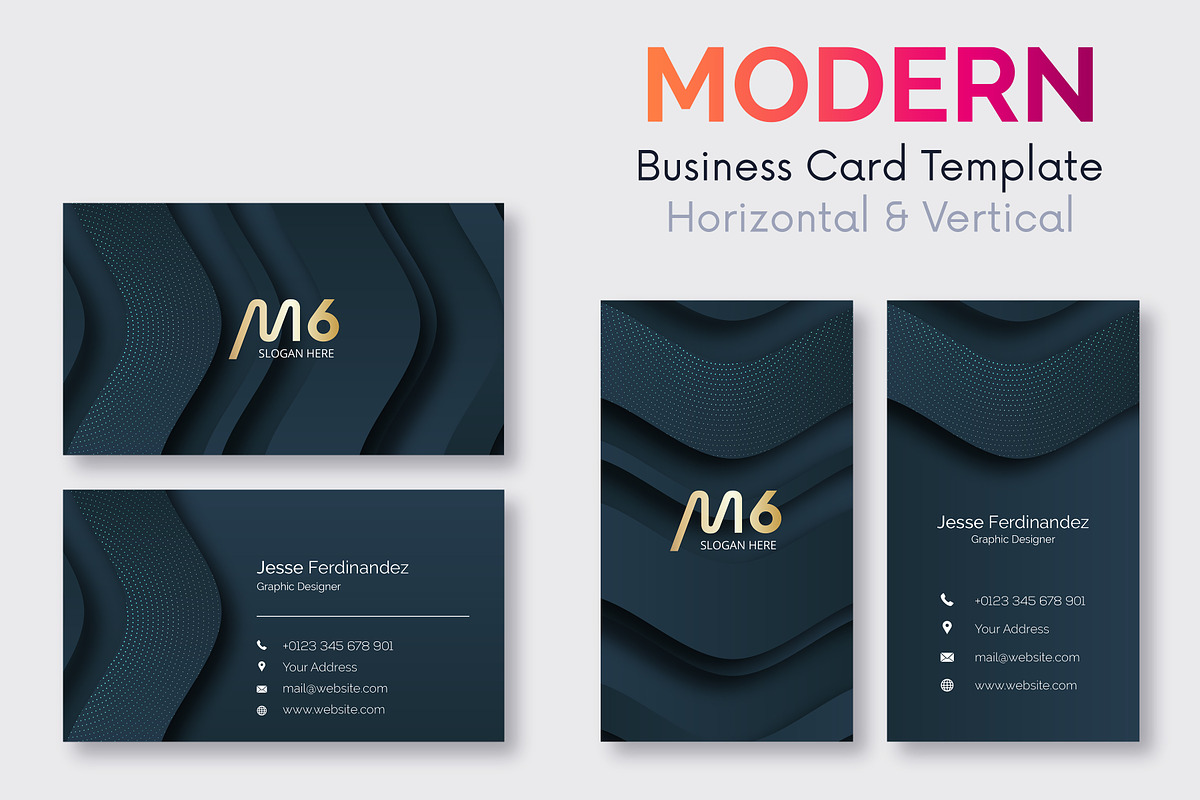 Modern 50 Business cards Bundle, a Business Card Template by M6 Gallery (Photo 4 of 52)
