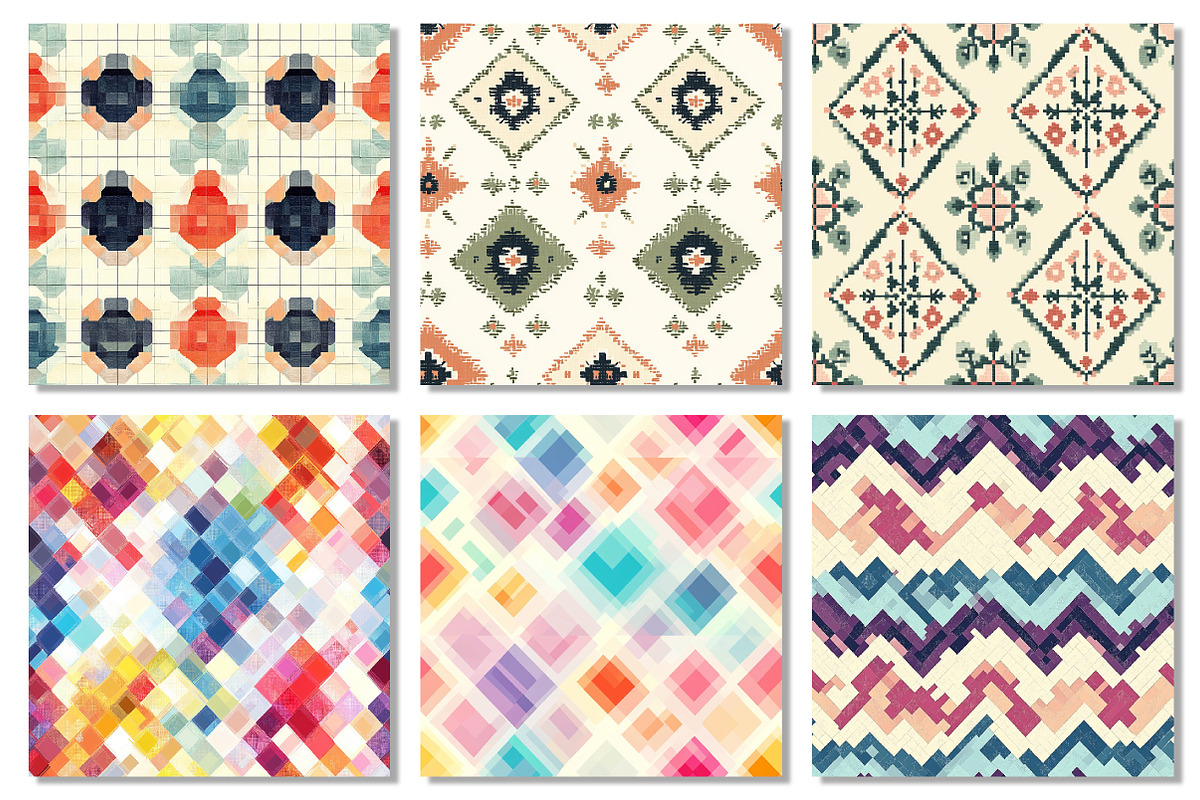 Modern Pixel Geometric Patterns, a Texture Graphic by Dream Creation (Photo 4 of 7)