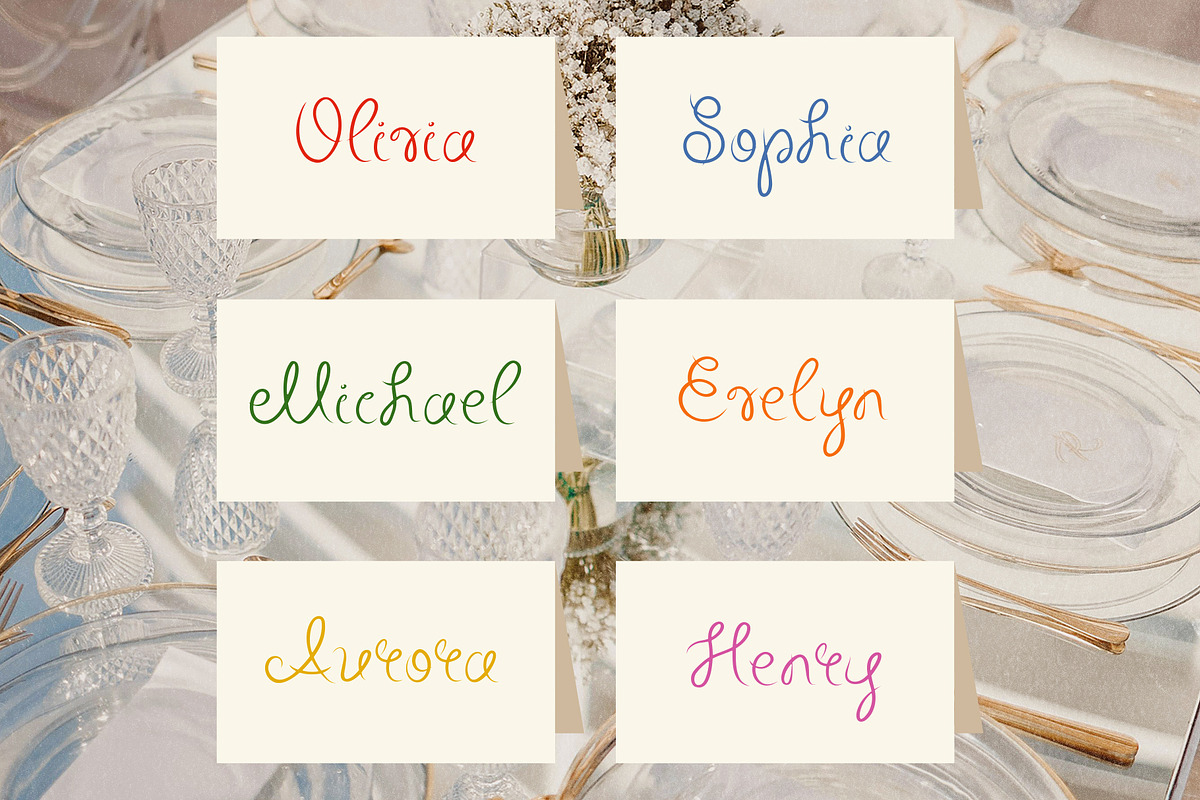 Curly Whimsical Wedding Font, a Handwritten Font by Ayya Studio (Photo 9 of 14)