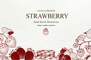 Strawberry Vector Collection, a Food Illustration by Lubov Illustrations Shop (Thumbnail 1 of 7)
