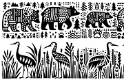 Vintage Animals and Fish Folk Art, an Illustration by devastd (Thumbnail 18 of 30)