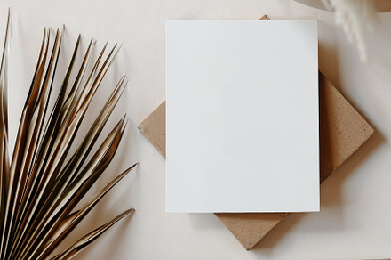 Card with dried palm, a Business Photo by AS Studio