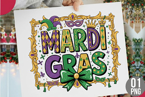 Mardi Gras PNG, Preppy Mardi Gras, an Illustration by Designking