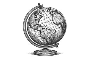 globe showing continents vector, an Object Illustration by AlexArt