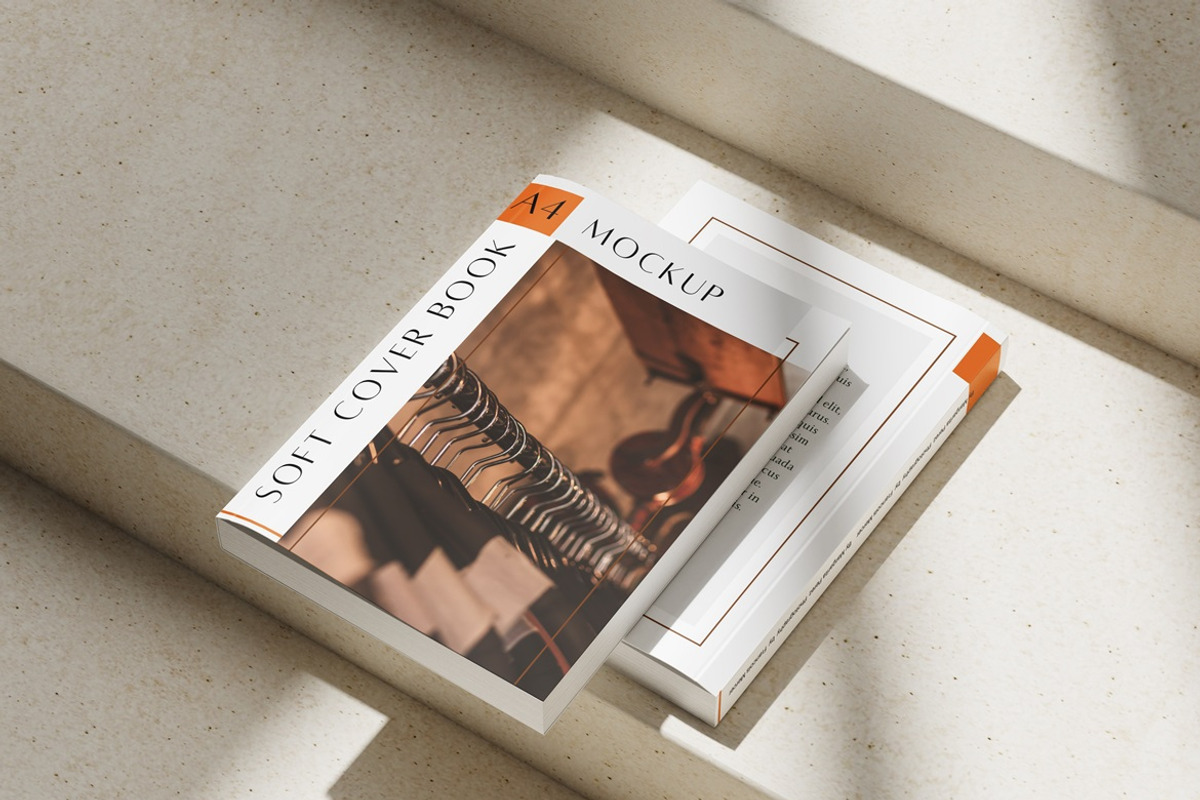 Soft Cover A4 Book Mockup, a Books & Magazine Mockup by Tokobeta