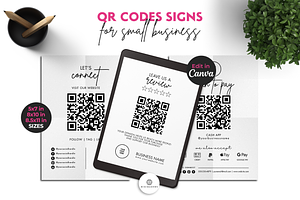 Qr Code Sign Bundle Small Business, a Card Template by Nina Shaw