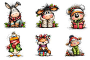 Watercolor woodland Christmas clipar, an Illustration by CreationArt (Thumbnail 3 of 4)