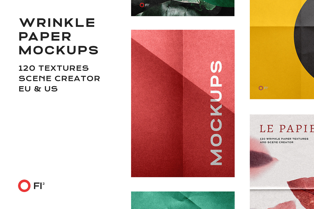 Wrinkle Paper Mockup Branding Bundle, a Texture Graphic by FoundImages (Photo 1 of 10)