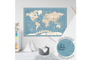 Kids World Map - Cartoon Ancient, a Graphic by PorcuPen Works (Thumbnail 3 of 7)
