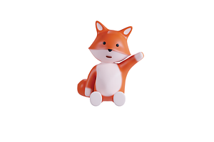 3D Pack Cute Animal Fox Illustration