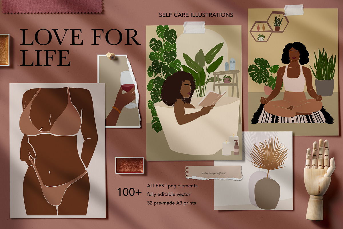 Love for Life - Self Care Collection, a Decorative Illustration by Backyard Rose (Photo 1 of 21)