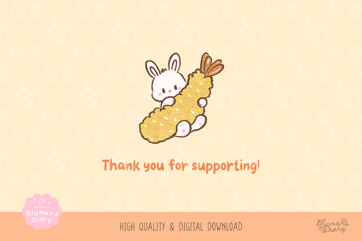 Japanese Foodie Bunny Clipart Set, an Animal Illustration by Blumensdiary (Photo 4 of 6)