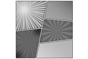 Comic book black and white radial, a Texture Illustration by 32pixels