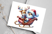 Watercolor Merry Christmas Reindeer, an Illustration by Canvas Craft (Thumbnail 5 of 7)