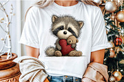Whimsical Valentine Raccoon Clipart, an Illustration by Sublimation Artist (Thumbnail 5 of 6)