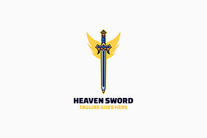 Heaven Sword Simple Mascot Logo, a Branding & Logo Template by Artnivora.Std
