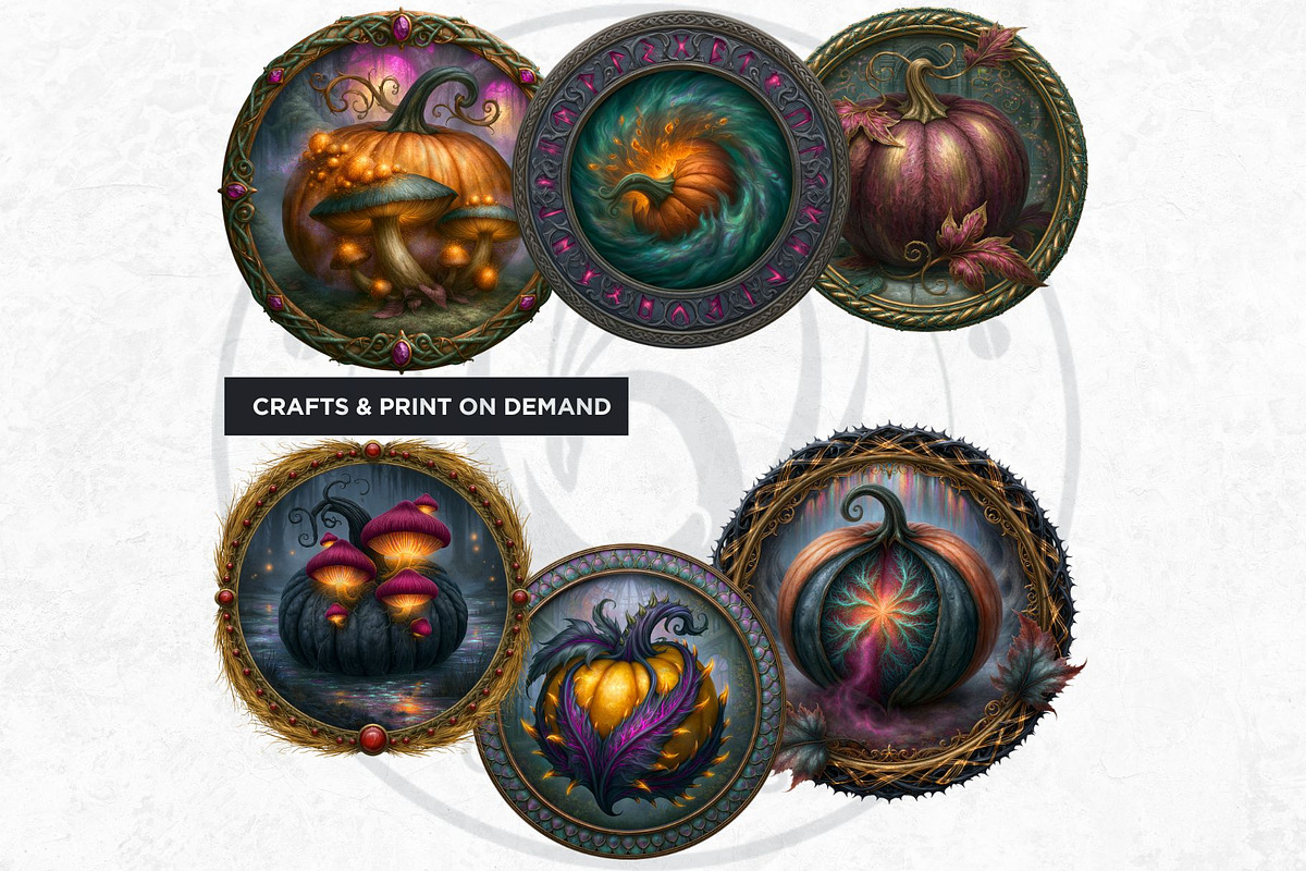 Fantasy Autumn Pumpkins, a Seasonal Illustration by ThatsDesignArt (Photo 4 of 14)