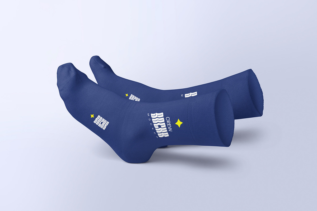 Crew Socks Mockup, a Product Mockup by MockupCraft (Photo 7 of 7)