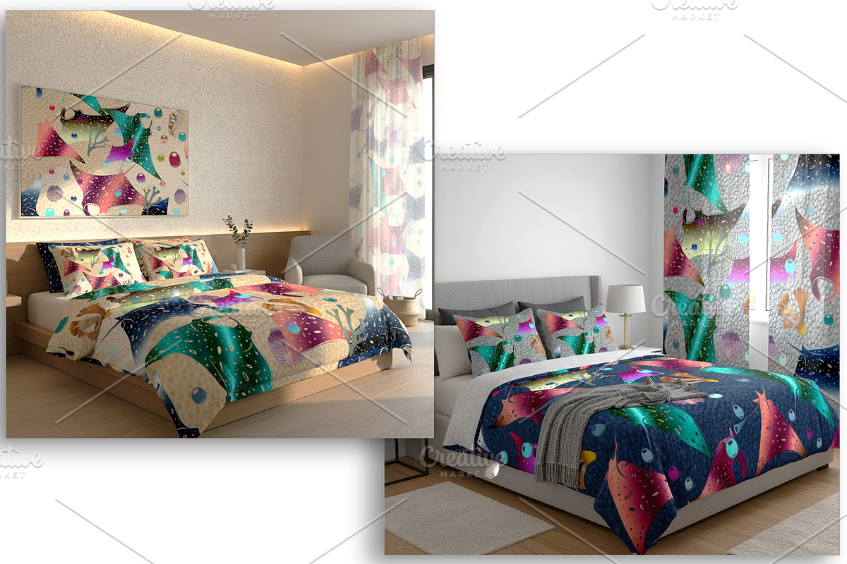 Vibrant Manta Rays | Art & Patterns, a Pattern Graphic by mavicfe (Photo 6 of 16)
