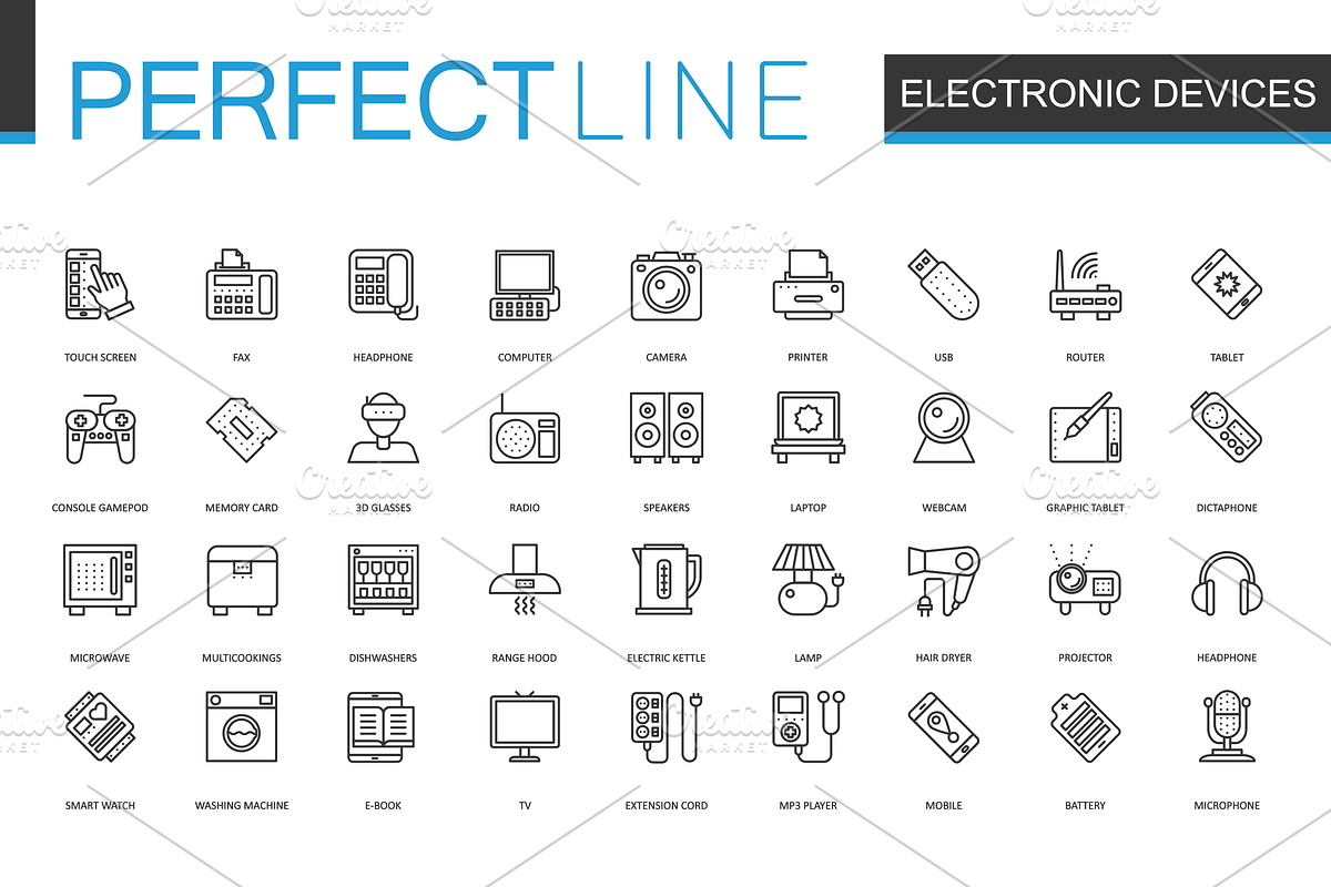 180 Perfect Line icons., an Outline Icon by Lemberg Vector