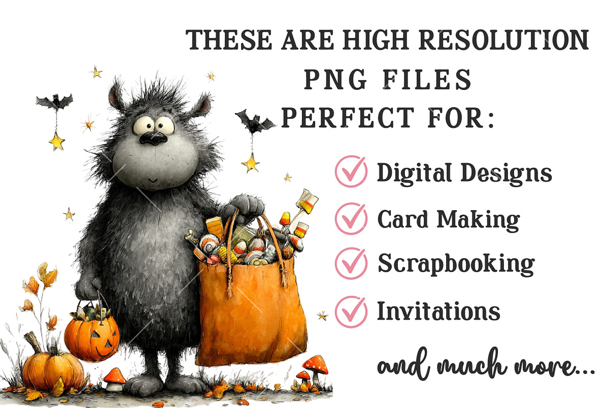 Quirky Halloween Werewolf Clipart, a Seasonal Illustration by OK Design (Photo 6 of 6)