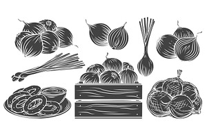 Onion glyph monochrome icon, a Food Illustration by VictoriaSergeeva