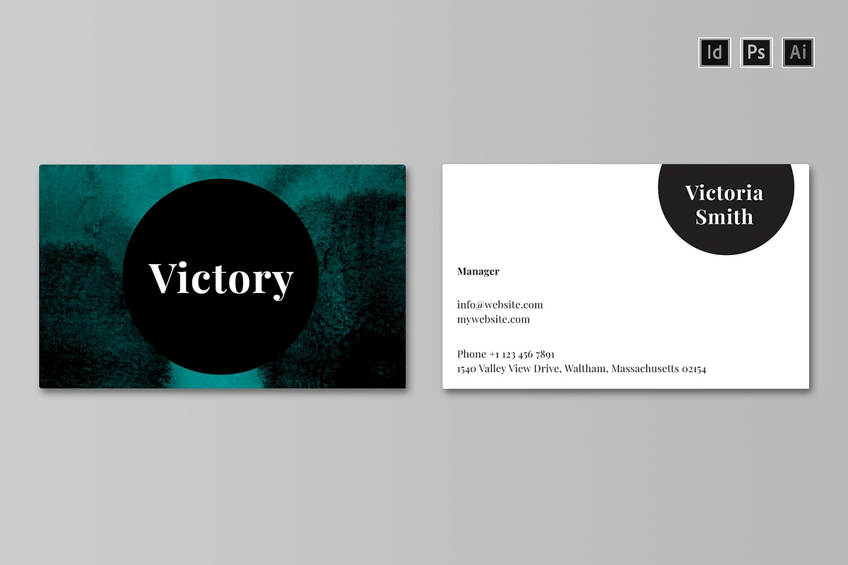 VICTORY Business Card Template, a Business Card Template by Nectarine (Photo 4 of 9)