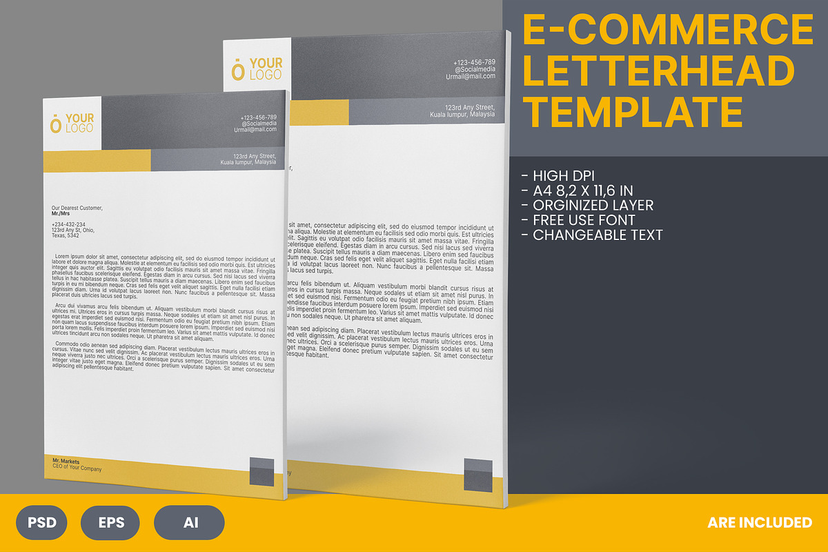 E-Commerce Letterhead, a Print Template by Esensifiksi.studio (Photo 1 of 3)