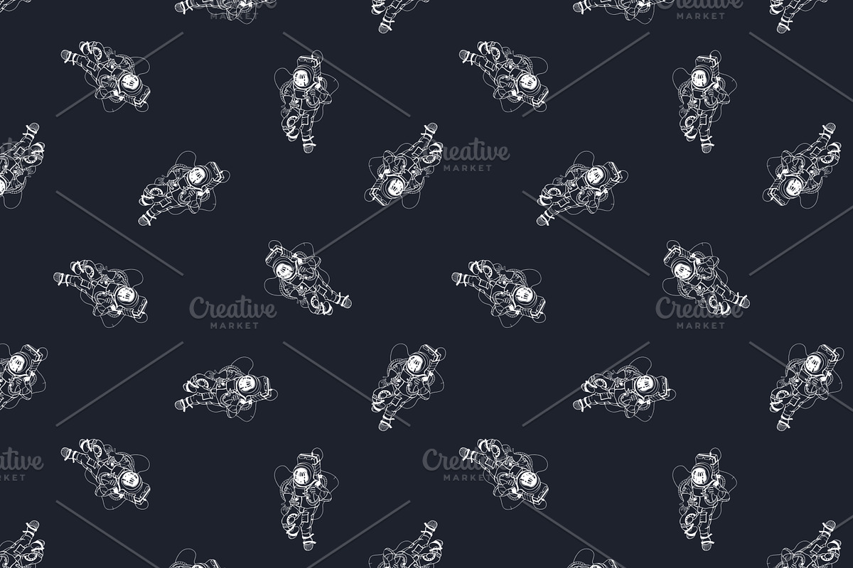 Astronaut in space + patterns, a Technology Illustration by Good Studio (Photo 6 of 8)