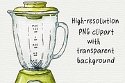 Cooking supplies watercolor clipart, an Object Graphic by Trinibis (Thumbnail 3 of 5)