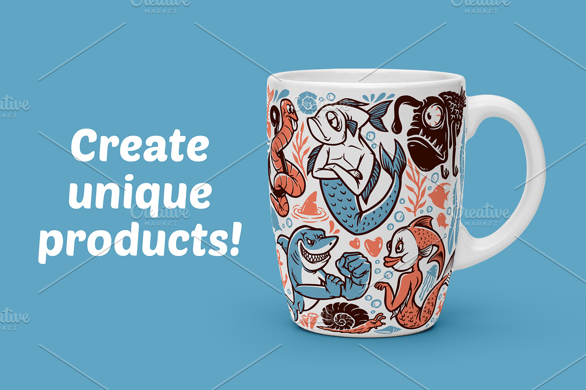 Set of underwater elements, an Animal Illustration by gunaonedesign (Photo 2 of 6)