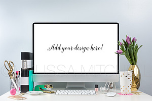 Simple & Chic Style iMac Mockup #02
