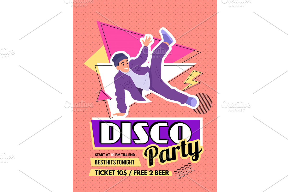 Music party. retro poster for disco, a Sport Illustration by Onyx